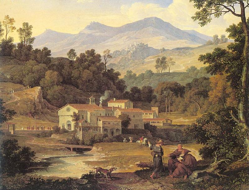 Joseph Anton Koch The Monastery of St.Francis in Sabine Hills, Rome Norge oil painting art